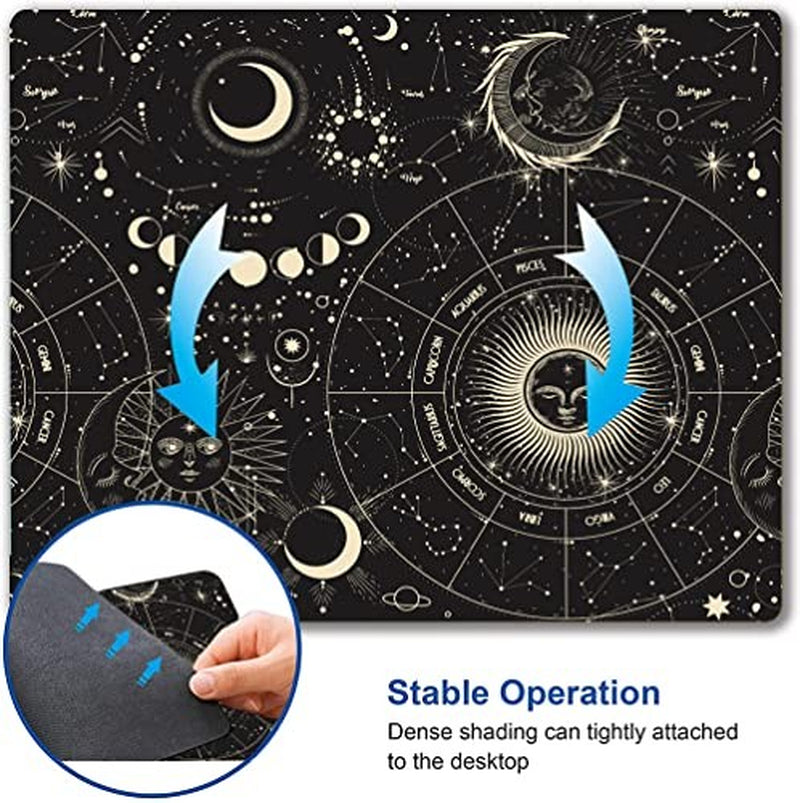 Armanza Mouse Pad, Moon Sun Mouse Pad, Square Waterproof Mouse Pad Non-Slip