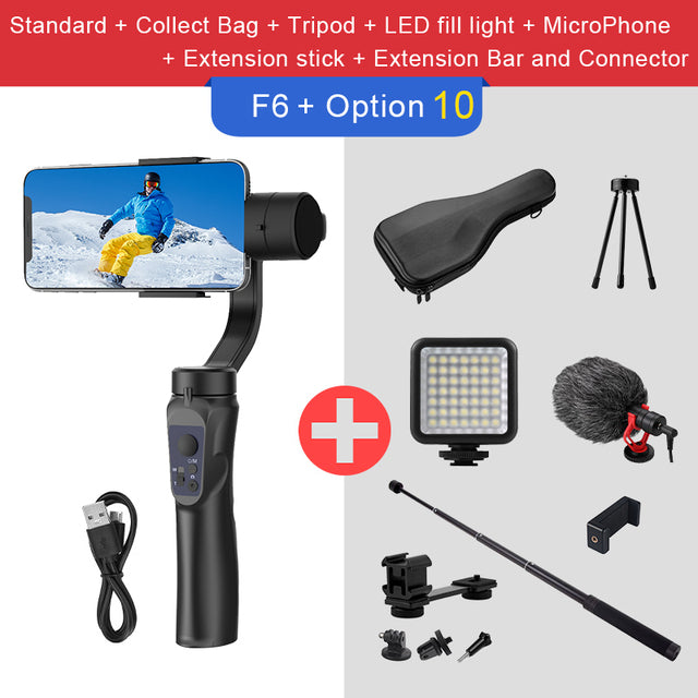 3 Axis Gimbal Handheld Smartphone Stabilizer Cellphone For Action Camera Phone Video Record