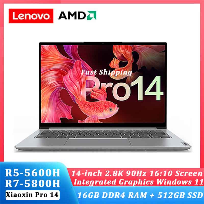Lenovo Laptop New 2021 xiaoxin Pro 14 AMD Ryzen 7 5800H 16GB RAM 512G SSD Full screen ultrathin Windows 11 laptop