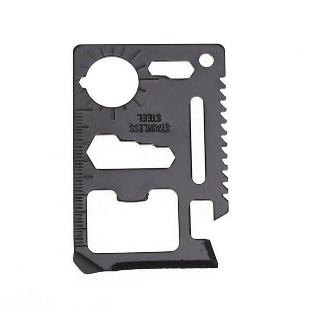 Multi Tools 11 in 1 Multifunction Credit Card Knife Outdoor Hunting Survival Camping Pocket Knife Tactical Tools+Leather Pouch 8