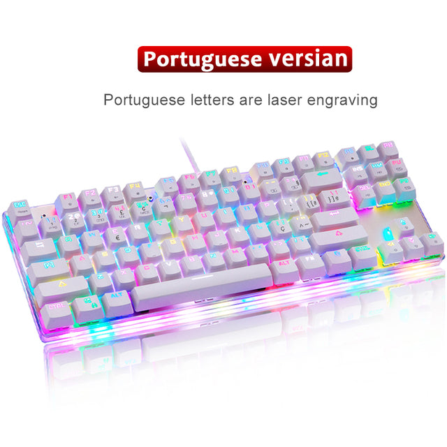Original Motospeed K87S RGB Gaming Mechanical Keyboard USB Wired 87 Keys Red/Blue Switch Laser RU Keypads For PC Computer Gamer