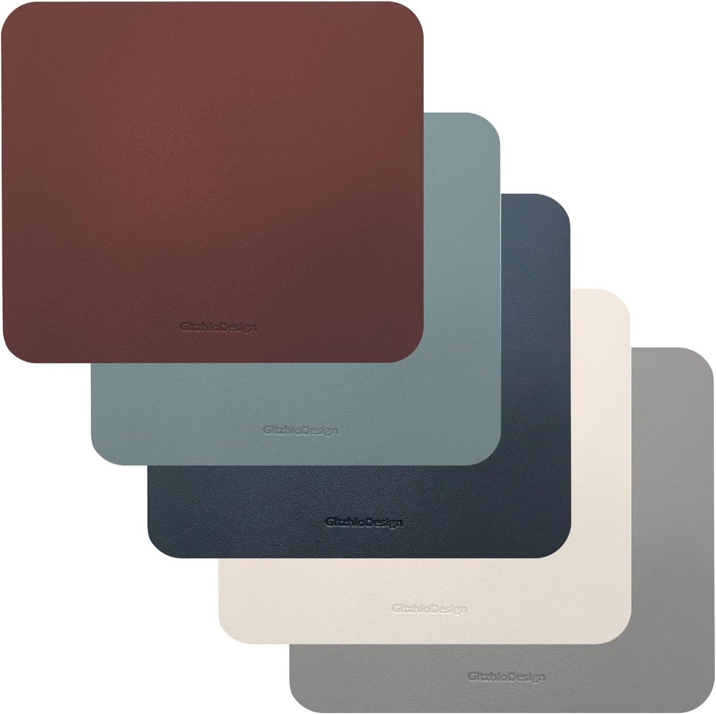Leather Mouse Pad, Non-Slip Mouse Pad and Waterproof Mouse Mat Writing Pad for Office and Home, Dual-Sided Multifunctional Mouse Pad, Mouse Pad for Desk (White)