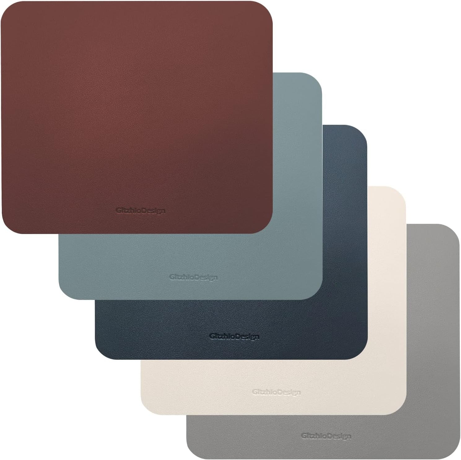Leather Mouse Pad, Non-Slip Mouse Pad and Waterproof Mouse Mat Writing Pad for Office and Home, Dual-Sided Multifunctional Mouse Pad, Mouse Pad for Desk (White)