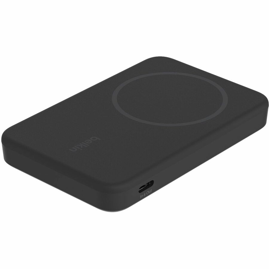 Belkin 15W Wireless Magnetic Power Bank w/ Stand, Qi2 - 5K mAh - 1xUSB-C - Portable Charger - w/ USB-C to USB-C Cable - Black