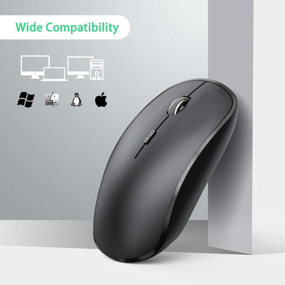 Wireless Mouse, 2.4G Portable Slim Silent Computer Mouse Wireless with USB Nano Receiver, 2400 DPI, for Notebook, Laptop, PC - Black