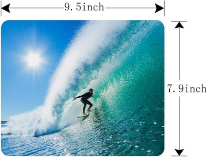 Gaming Mouse Pad Surfing Surf Board Non-Slip Rubber Mouse Pad for Computers, Laptop, Office, Home Rectangle Personalized Mousepad 9.5 Inch X 7.9 Inch