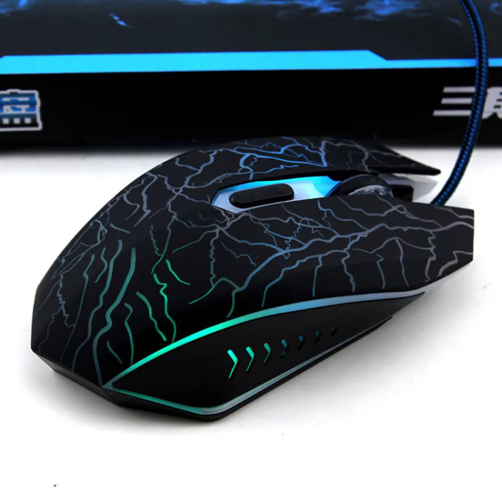 USB Wired Mouse RGB Gaming Mouse 1600DPI Optical Wired Mouse Office Mice Ergonomic Mouse for PC Computer Desktop Macbook Pro