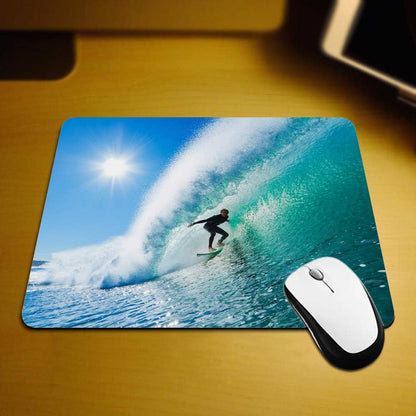 Gaming Mouse Pad Surfing Surf Board Non-Slip Rubber Mouse Pad for Computers, Laptop, Office, Home Rectangle Personalized Mousepad 9.5 Inch X 7.9 Inch
