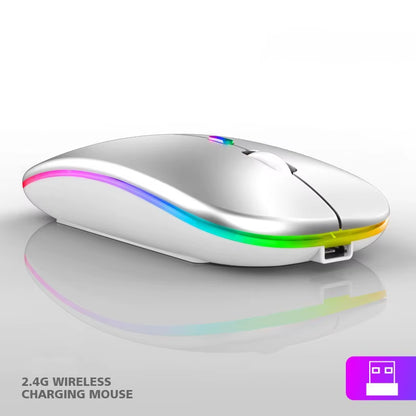 2.4G Wireless Mouse RGB Colorful Mouse Rechargeable Mouse Silent Mouse USB Gaming Mouse Mice 1600DPI for PC Laptop Macbook Pro