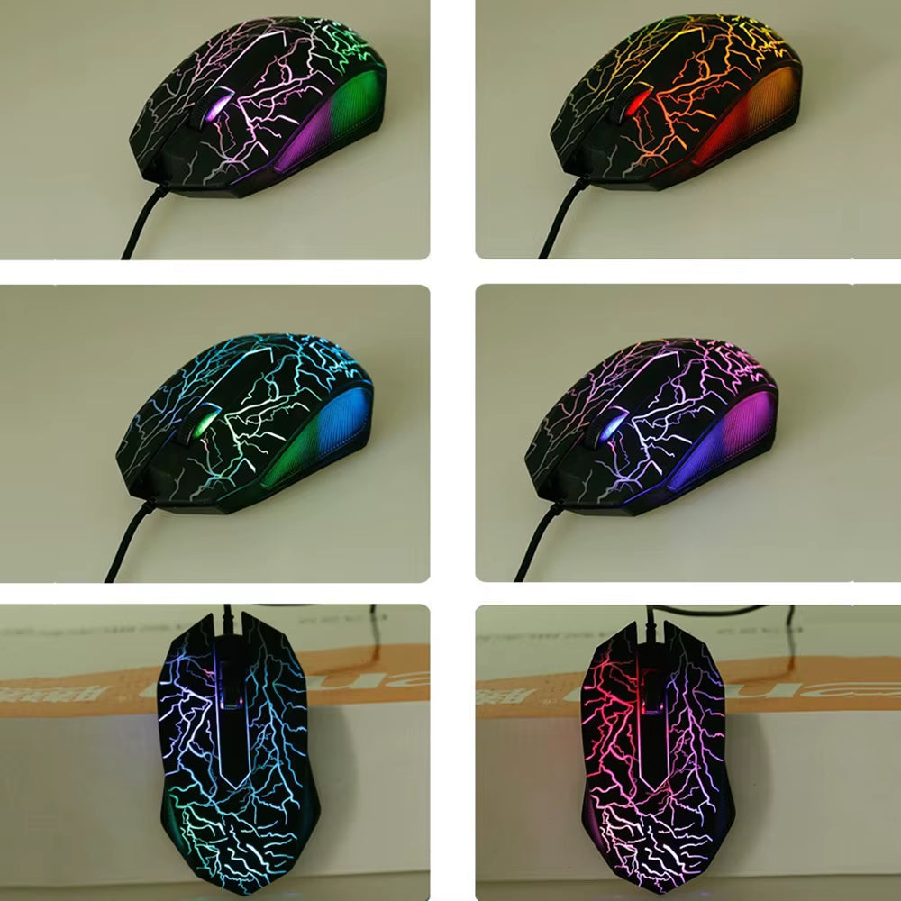USB Wired Mouse RGB Gaming Mouse 1600DPI Optical Wired Mouse Office Mice Ergonomic Mouse for PC Computer Desktop Macbook Pro
