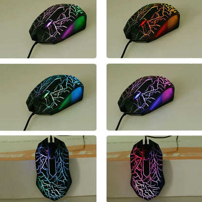 USB Wired Mouse RGB Gaming Mouse 1600DPI Optical Wired Mouse Office Mice Ergonomic Mouse for PC Computer Desktop Macbook Pro
