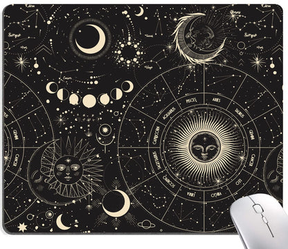 Armanza Mouse Pad, Moon Sun Mouse Pad, Square Waterproof Mouse Pad Non-Slip
