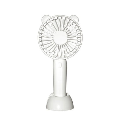 Mini Handheld Fan, USB Desk Fan Small Personal Portable Stroller Table Fan with Rechargeable Battery Operated Cooling Folding Electric Fan with 3 Speed Mode for Travel Office Outdoor - White