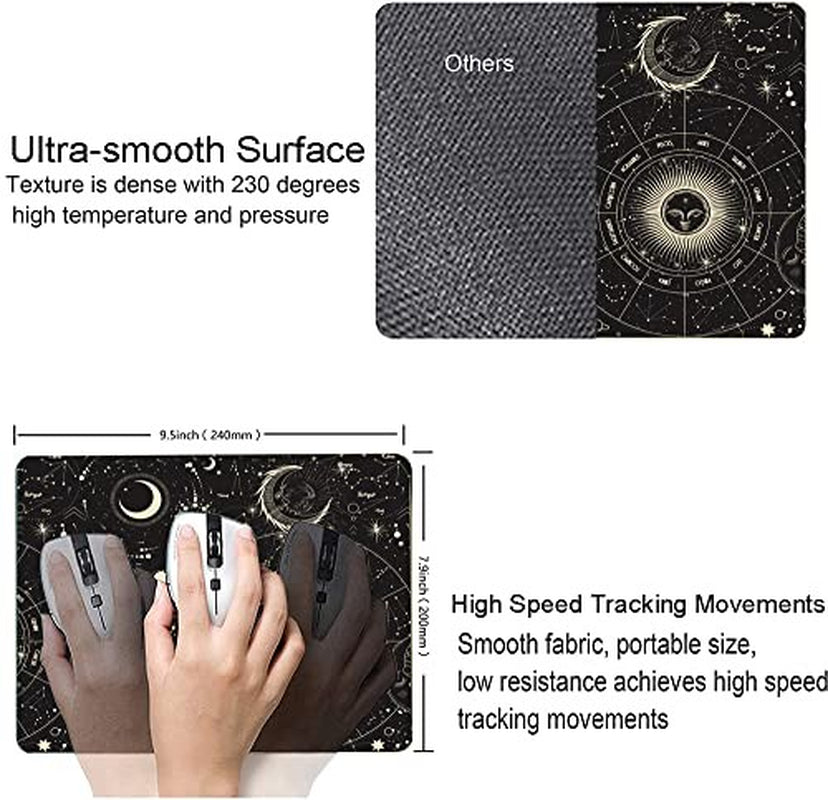 Armanza Mouse Pad, Moon Sun Mouse Pad, Square Waterproof Mouse Pad Non-Slip
