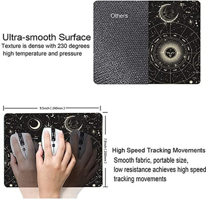 Armanza Mouse Pad, Moon Sun Mouse Pad, Square Waterproof Mouse Pad Non-Slip