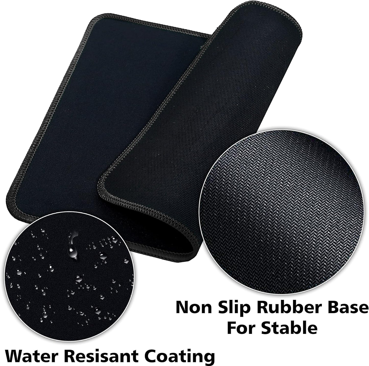 20 Pack Mouse Pad with Stitched Edges Mousepads Bulk Non-Slip Rubber Base, Waterproof Coating Mouse Pads for Computers, Laptop, Office & Home -(9.84 X 8.27 Inch) - Black