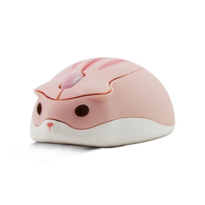 Cute Cartoon Wireless Mouse USB Optical Computer Mini Mouse 1600DPI Hamster Design Small Hand Mice for Laptop Computer