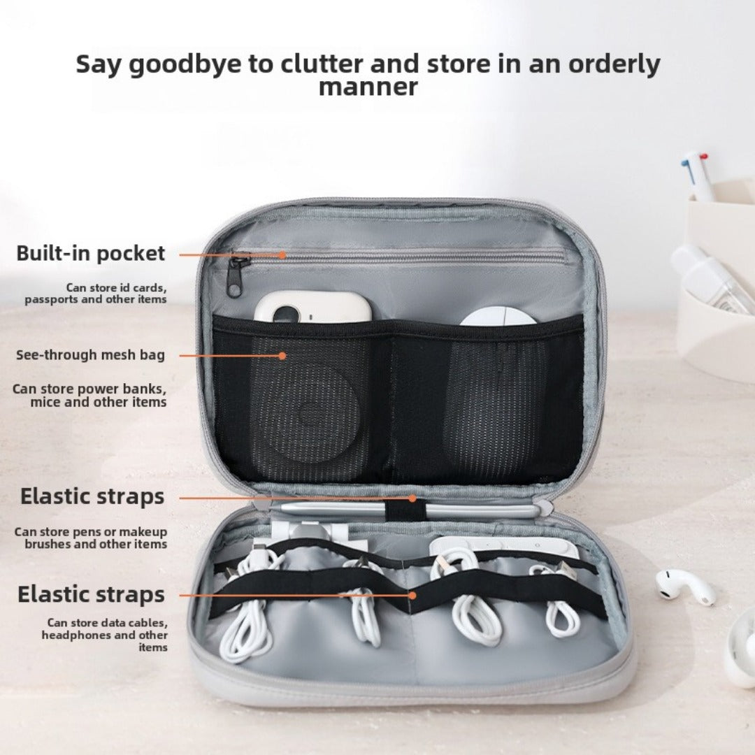 Data Cable Storage Bag – Multi-Compartment Travel Organizer Pouch