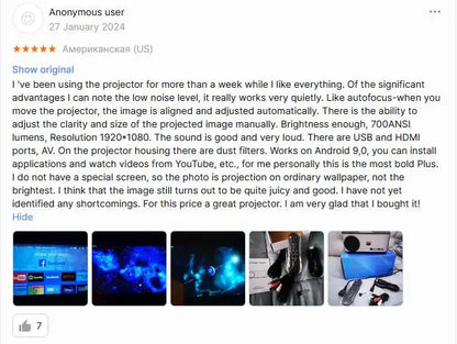 HORLAT T03 21000 Lumens Android Beamer 4K Projector Outdoors Full HD 1080P 8K Video Dolby Audio Home Theater Auto Focus Keystone