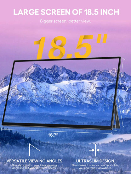 UPERFECT 18.5" Touch Screen Portable Monitor 120Hz Computer Gaming Display With Type C HDMI Holder Stand For Laptop Phone Xbox