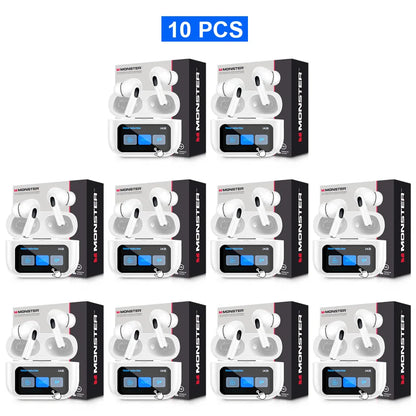 MONSTER Tws Wireless Bluetooth Earphones HD Stereo Sound Earbuds Headphones Charging Box LCD Touch Display Sports In-Ear Headset