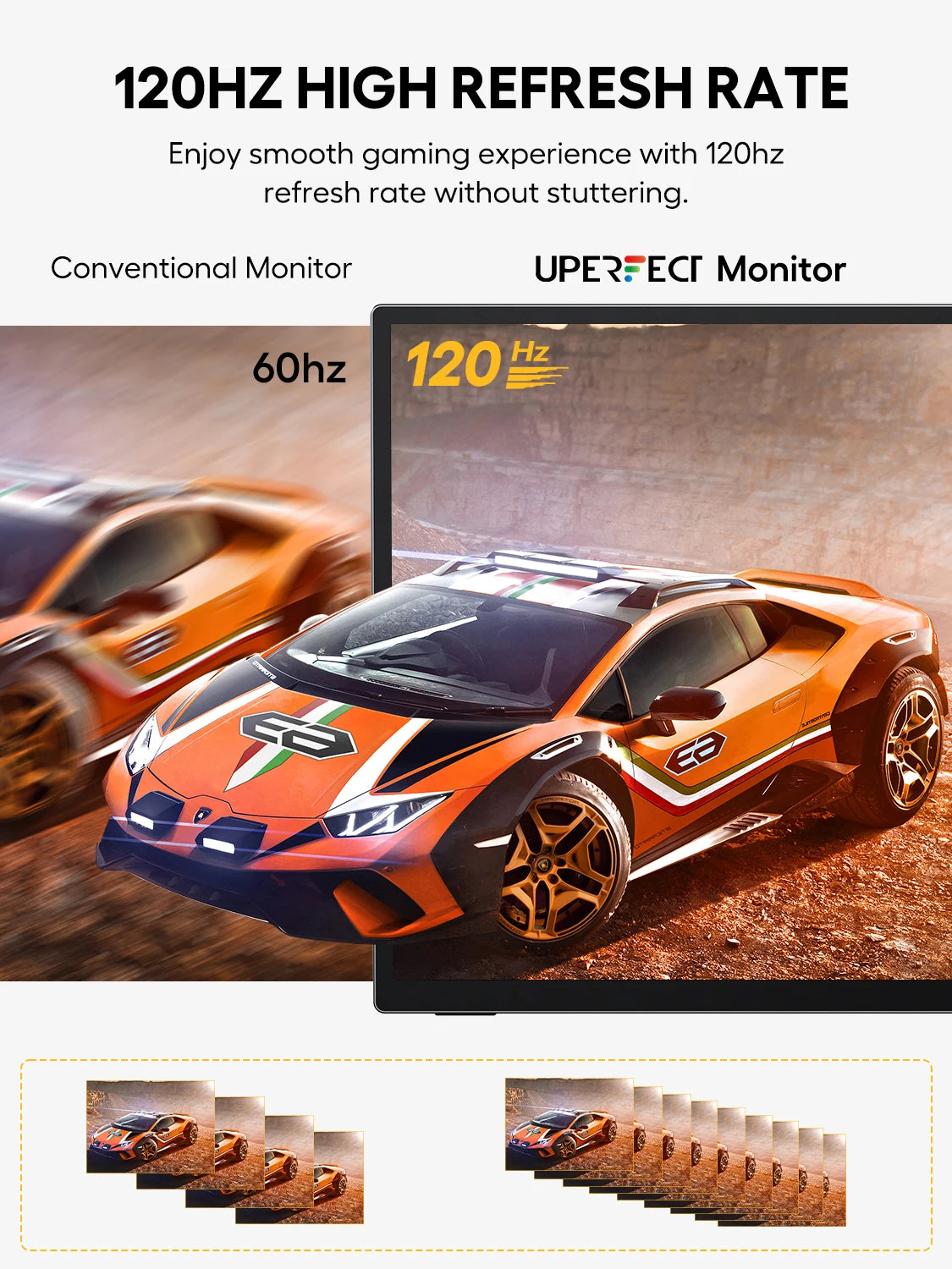 UPERFECT 18.5" Touch Screen Portable Monitor 120Hz Computer Gaming Display With Type C HDMI Holder Stand For Laptop Phone Xbox