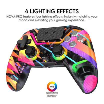 FANTECH NOVA PRO WGP14V2 Gaming Controller Anti-Drift Hall Effect Sticks and Force-switchable Tirgger Wireless Gamepad for PS4