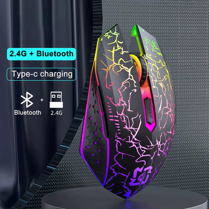 2.4G Bluetooth Wireless Mouse Gaming Mouse Silent Mouse Rechargeable Mouse 800-1200-1600 DPI Mouse Mice for PC Laptop Macbook