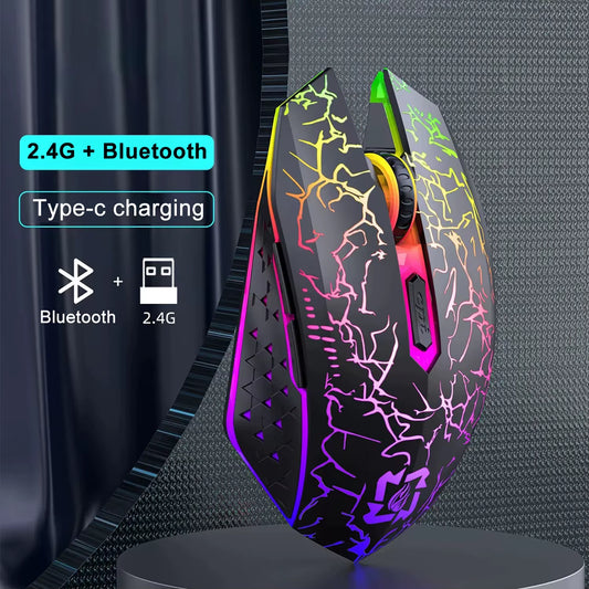 2.4G Bluetooth Wireless Mouse Gaming Mouse Silent Mouse Rechargeable Mouse 800-1200-1600 DPI Mouse Mice for PC Laptop Macbook