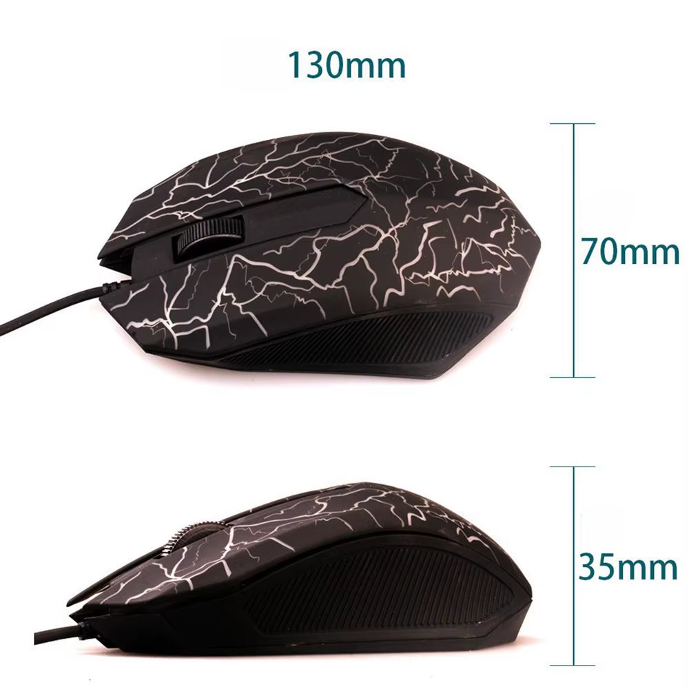 USB Wired Mouse RGB Gaming Mouse 1600DPI Optical Wired Mouse Office Mice Ergonomic Mouse for PC Computer Desktop Macbook Pro