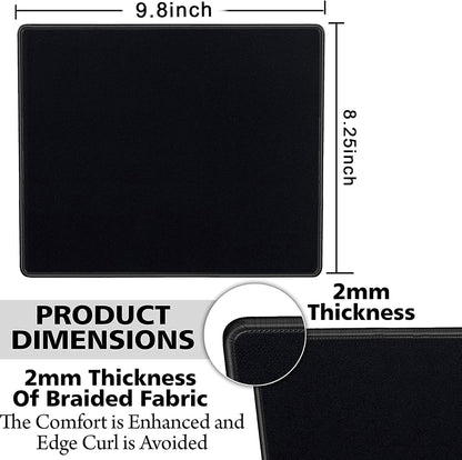 20 Pack Mouse Pad with Stitched Edges Mousepads Bulk Non-Slip Rubber Base, Waterproof Coating Mouse Pads for Computers, Laptop, Office & Home -(9.84 X 8.27 Inch) - Black