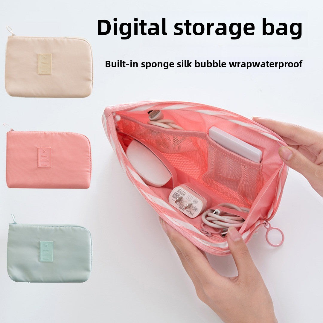 Travel Cable Organizer Pouch – Waterproof Double-Layer Storage Bag