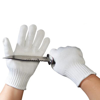 1Pair Black Steel Wire Metal Mesh Gloves Safety Anti Cutting Wear Resistant Kitchen Butcher Working Gloves Garden Self Defense