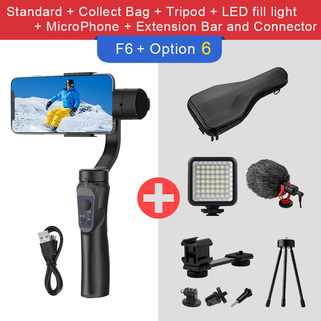 3 Axis Gimbal Handheld Smartphone Stabilizer Cellphone For Action Camera Phone Video Record