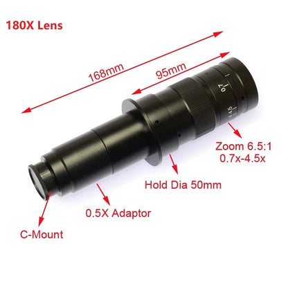 51MP 60FPS Microscope Camera 180X Lens HDMI USB 1080P Industrial Electronic Digital Microscope for Phone Repair PCB Soldering