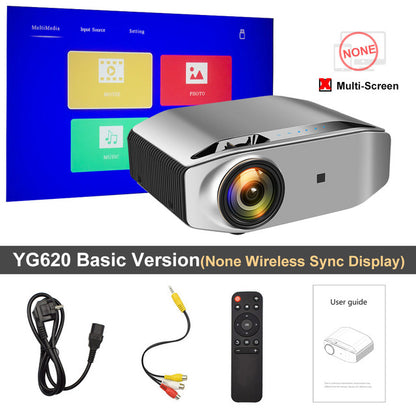 AAO YG620 Full HD Projector Native 1920 x 1080P 3D Proyector YG621 Wireless WiFi Smartphone Multi-Screen Mini HD Home Theater