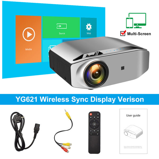 AAO YG620 Full HD Projector Native 1920 x 1080P 3D Proyector YG621 Wireless WiFi Smartphone Multi-Screen Mini HD Home Theater
