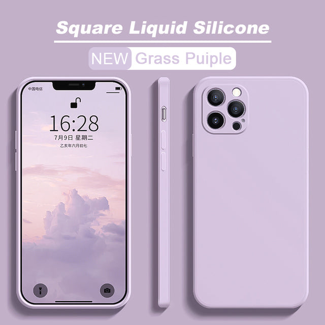 ASTUBIA Official Square Liquid Silicone Phone Case For iPhone 11 12 13 Pro Max Mini X XR XS Max 7 8 Plus SE 2020 Cover