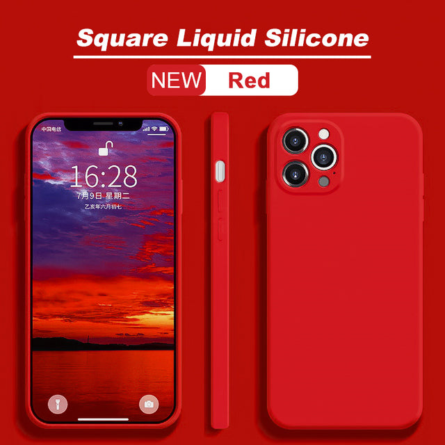 ASTUBIA Official Square Liquid Silicone Phone Case For iPhone 11 12 13 Pro Max Mini X XR XS Max 7 8 Plus SE 2020 Cover