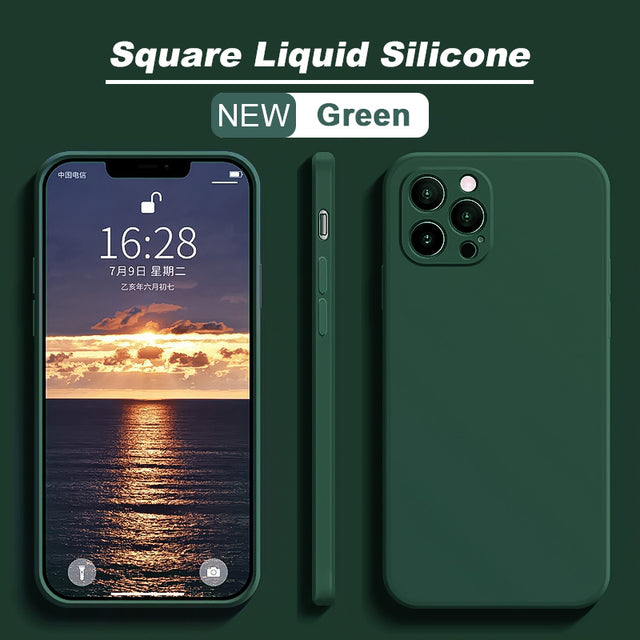 ASTUBIA Official Square Liquid Silicone Phone Case For iPhone 11 12 13 Pro Max Mini X XR XS Max 7 8 Plus SE 2020 Cover