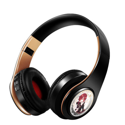 Anime Arknights Exusiaie Earphone Cosplay Gaming Headphone Wireless Bluetooth Headset Student Gifts with Mic Support MP3 FM