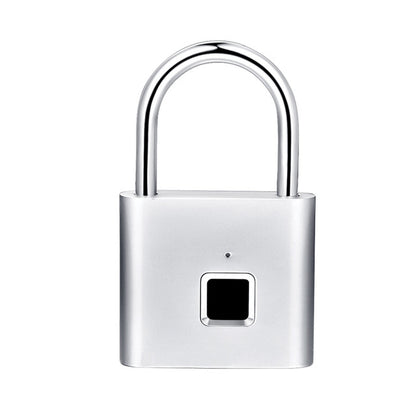 Black silver Keyless USB Rechargeable Door Lock Fingerprint Smart Padlock Quick Unlock Zinc alloy Metal Self Developing Chip