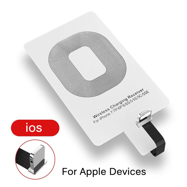 Fast Qi Wireless Charger Receiver For iPhone 5 6 7 Plus Universal Charging Receiver Adapter Pad Coil For Micro USB Type-C Phone