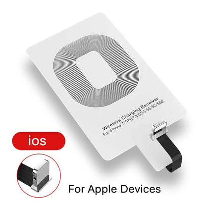 Fast Qi Wireless Charger Receiver For iPhone 5 6 7 Plus Universal Charging Receiver Adapter Pad Coil For Micro USB Type-C Phone