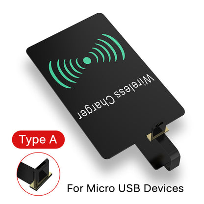 Fast Qi Wireless Charger Receiver For iPhone 5 6 7 Plus Universal Charging Receiver Adapter Pad Coil For Micro USB Type-C Phone