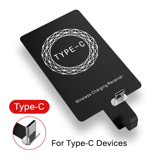 Fast Qi Wireless Charger Receiver For iPhone 5 6 7 Plus Universal Charging Receiver Adapter Pad Coil For Micro USB Type-C Phone