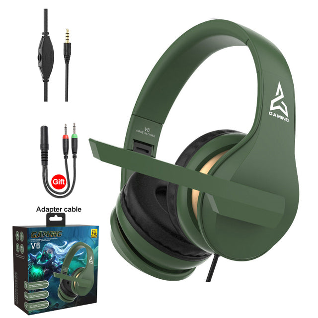 Foldable V6 Stero Gaming Headphone with Microphone For Nintendo Switch 3.5MM Wired Gaming headset For PS4 PC