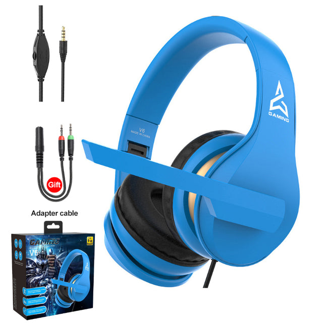 Foldable V6 Stero Gaming Headphone with Microphone For Nintendo Switch 3.5MM Wired Gaming headset For PS4 PC