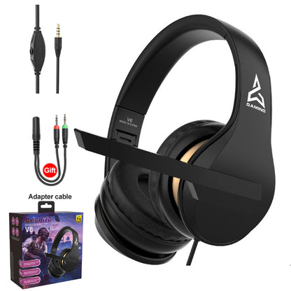 Foldable V6 Stero Gaming Headphone with Microphone For Nintendo Switch 3.5MM Wired Gaming headset For PS4 PC