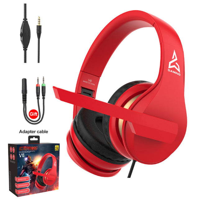 Foldable V6 Stero Gaming Headphone with Microphone For Nintendo Switch 3.5MM Wired Gaming headset For PS4 PC